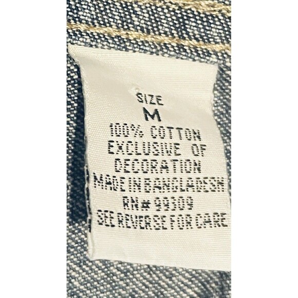 Vintage BUM Equipment Embroidered Blue Denim Shortalls Women's M 90's Y2K - Picture 9 of 10